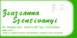 zsuzsanna szentivanyi business card